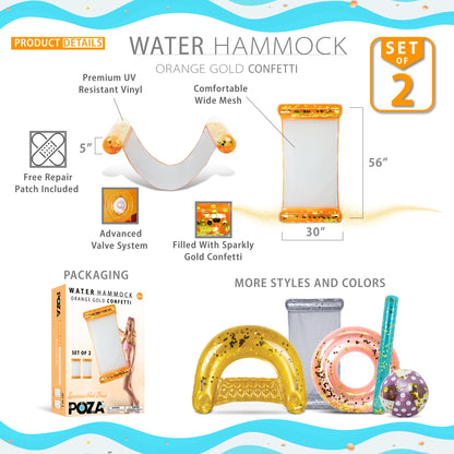 POZA - 56 INCH HAMMOCK - ORANGE GOLD - SET OF 2