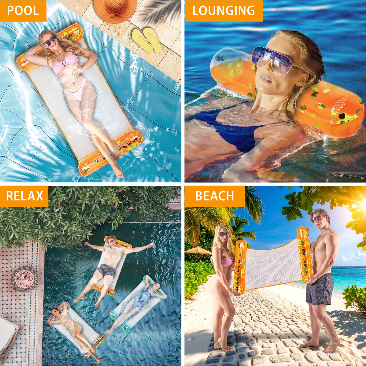 POZA - 56 INCH HAMMOCK - ORANGE GOLD - SET OF 2