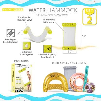 POZA - 56 INCH HAMMOCK - YELLOW GOLD - SET OF 2