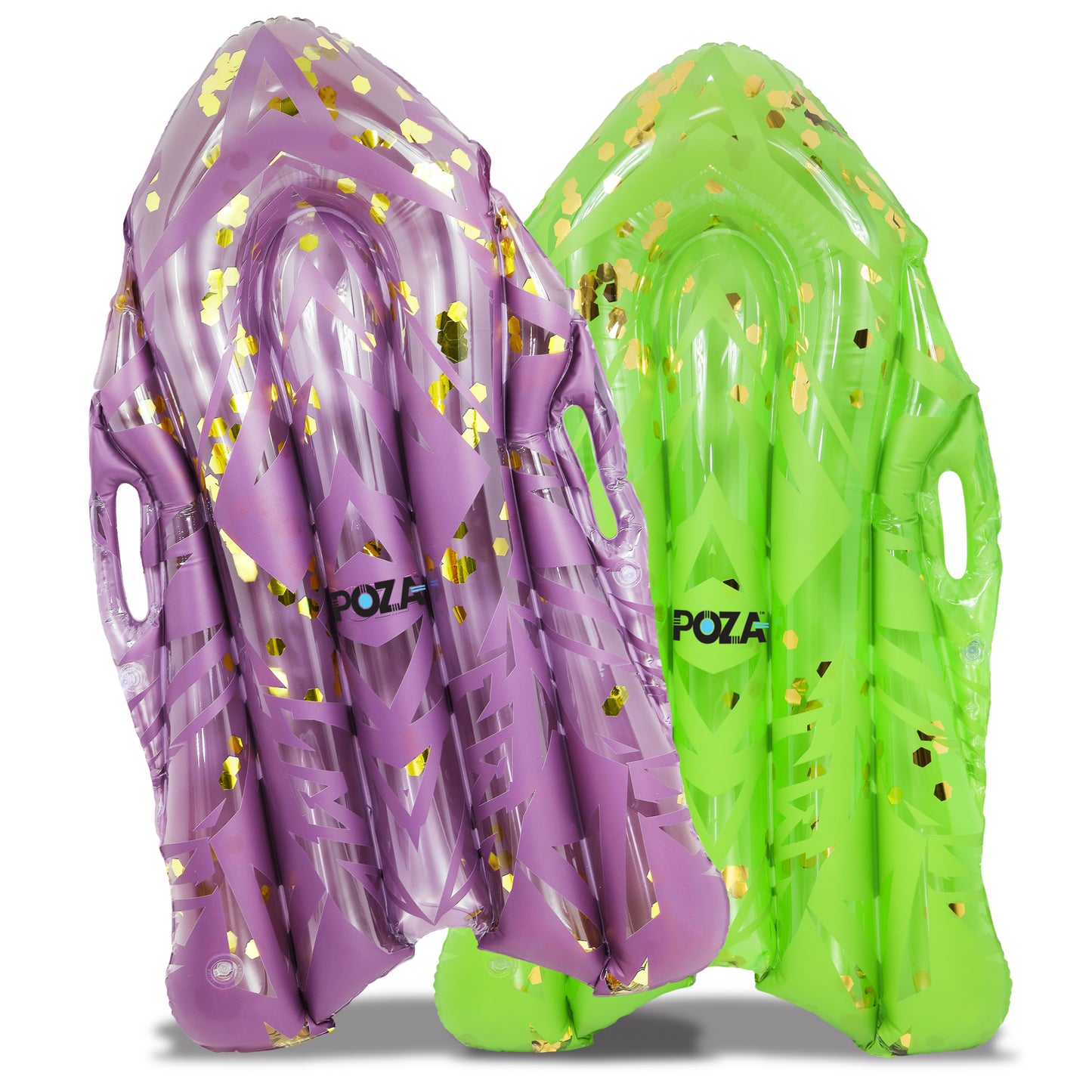 POZA - 43 INCH BODYBOARD WITH HANDLES - PURPLE GOLD & GREEN GOLD - SET OF 2