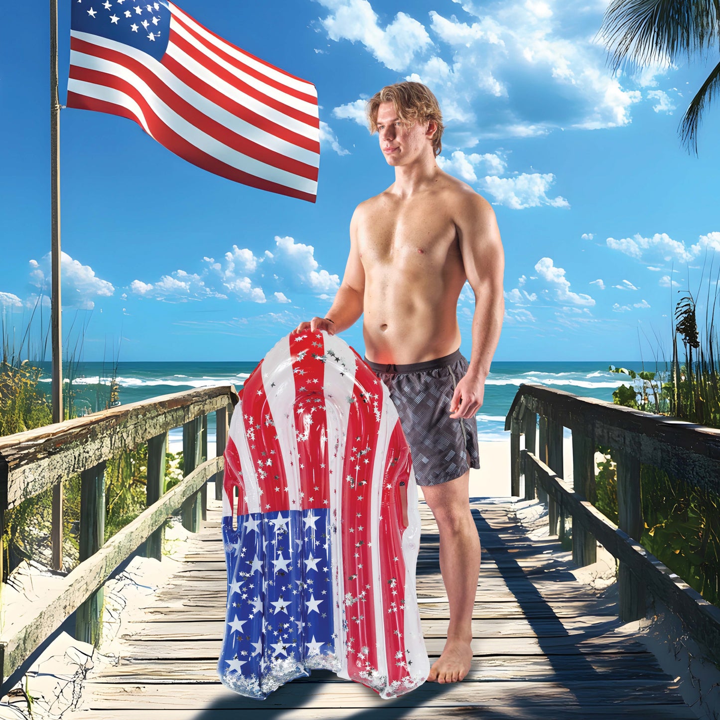 POZA - 43 INCH BODYBOARD WITH HANDLES - USA FLAG - SET OF 2