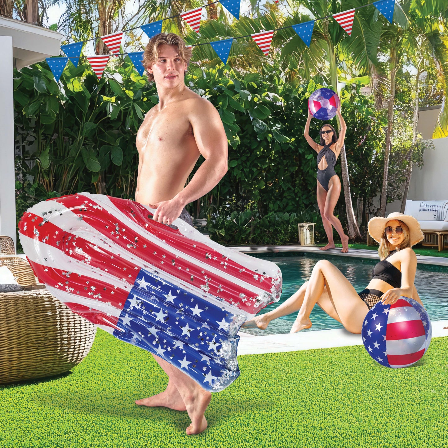 POZA - 43 INCH BODYBOARD WITH HANDLES - USA FLAG - SET OF 2