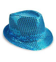 Custom - Glamorous Fedora Disco Hat - Light Blue