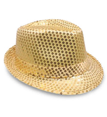 Custom - Glamorous Fedora Disco Hat - Gold