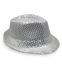 Custom - Glamorous Fedora Disco Hat - Silver