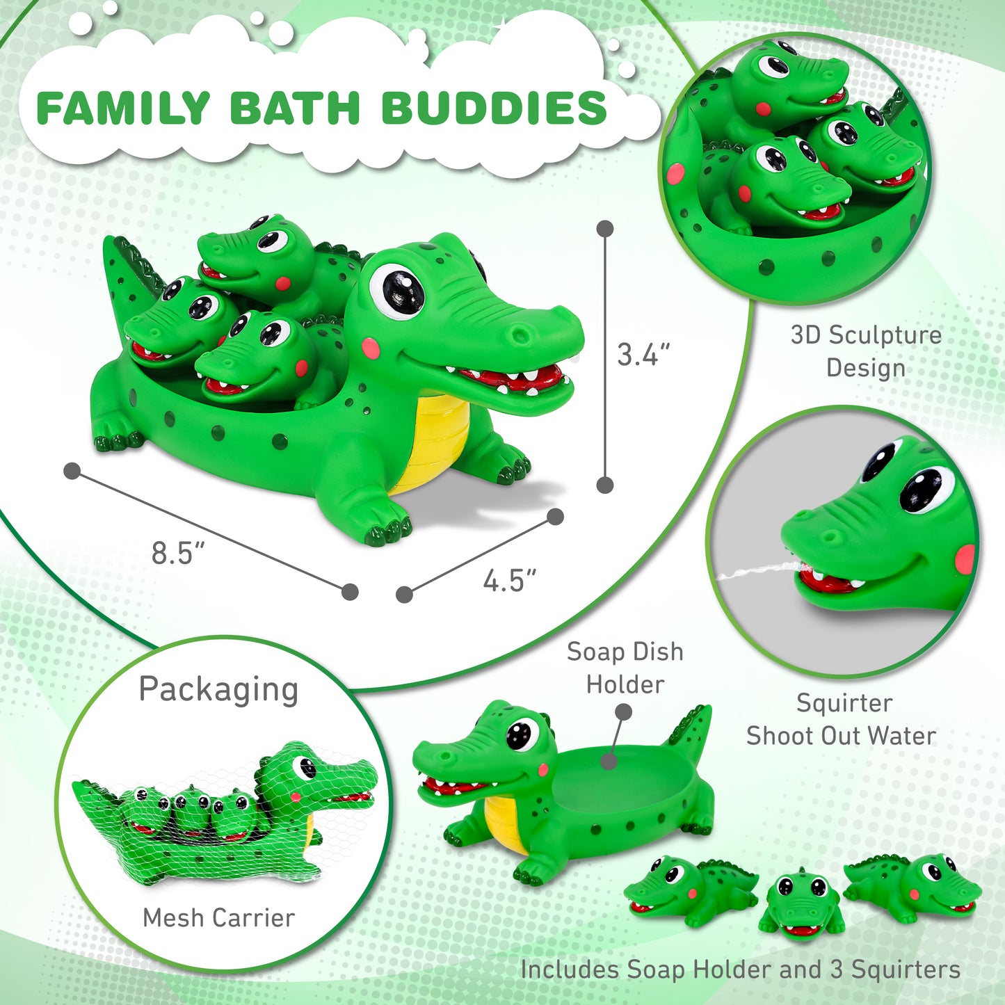 FAMILY BATH BUDDIES - ALLIGATOR