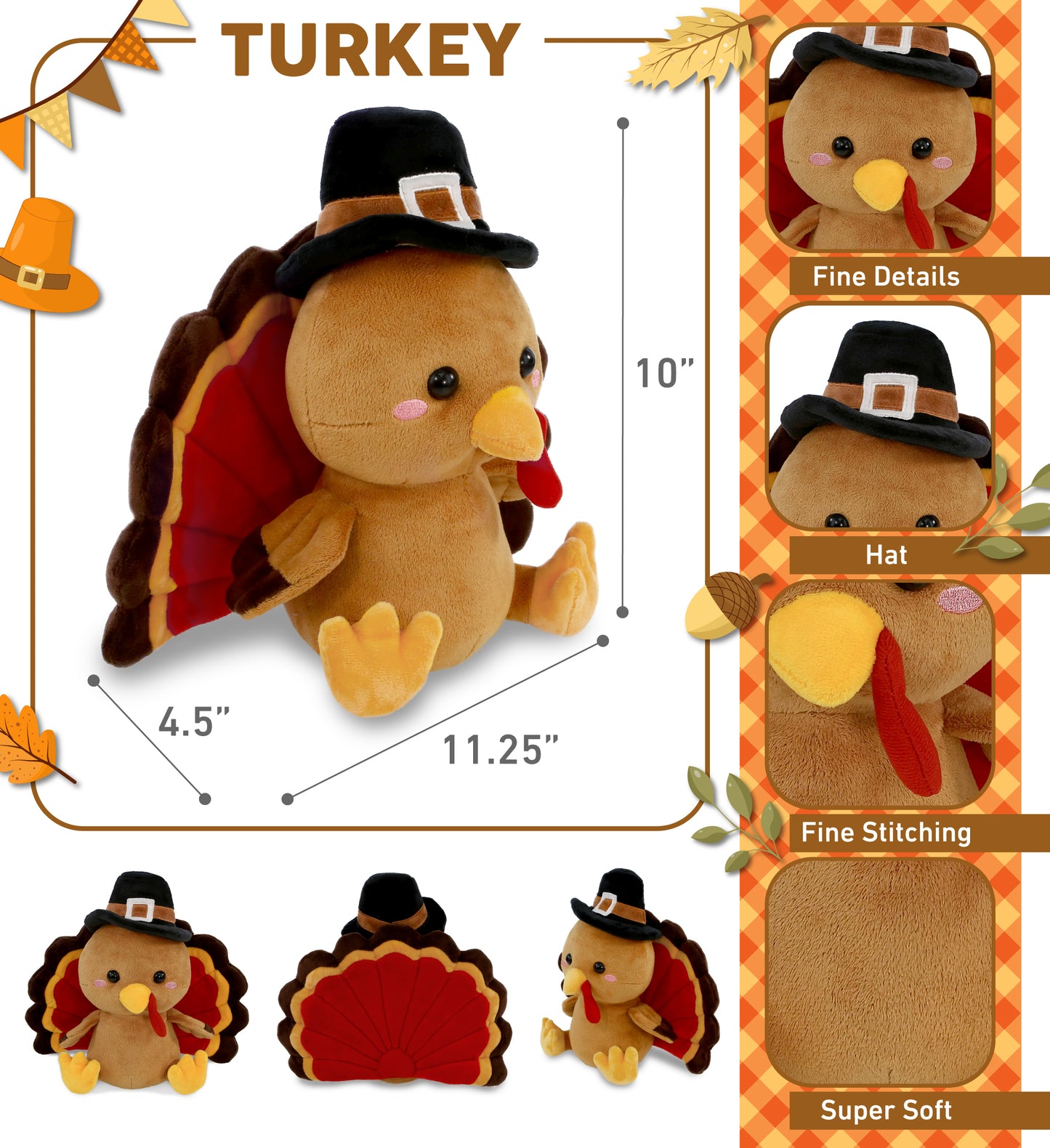 PLUSH - TURKEY 10"