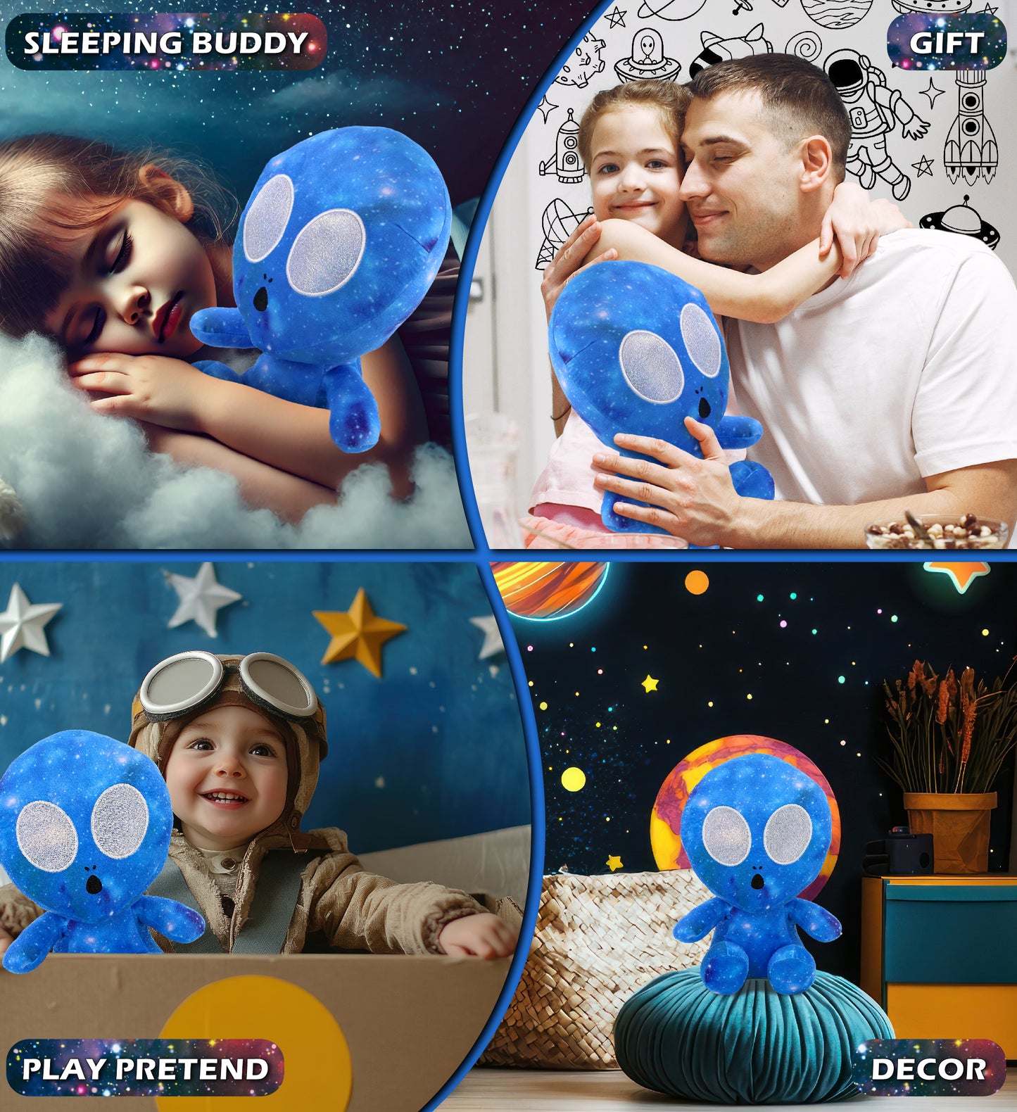 SNUG-MOOSHIES PLUSH - SPACE BLUE ALIEN 12"