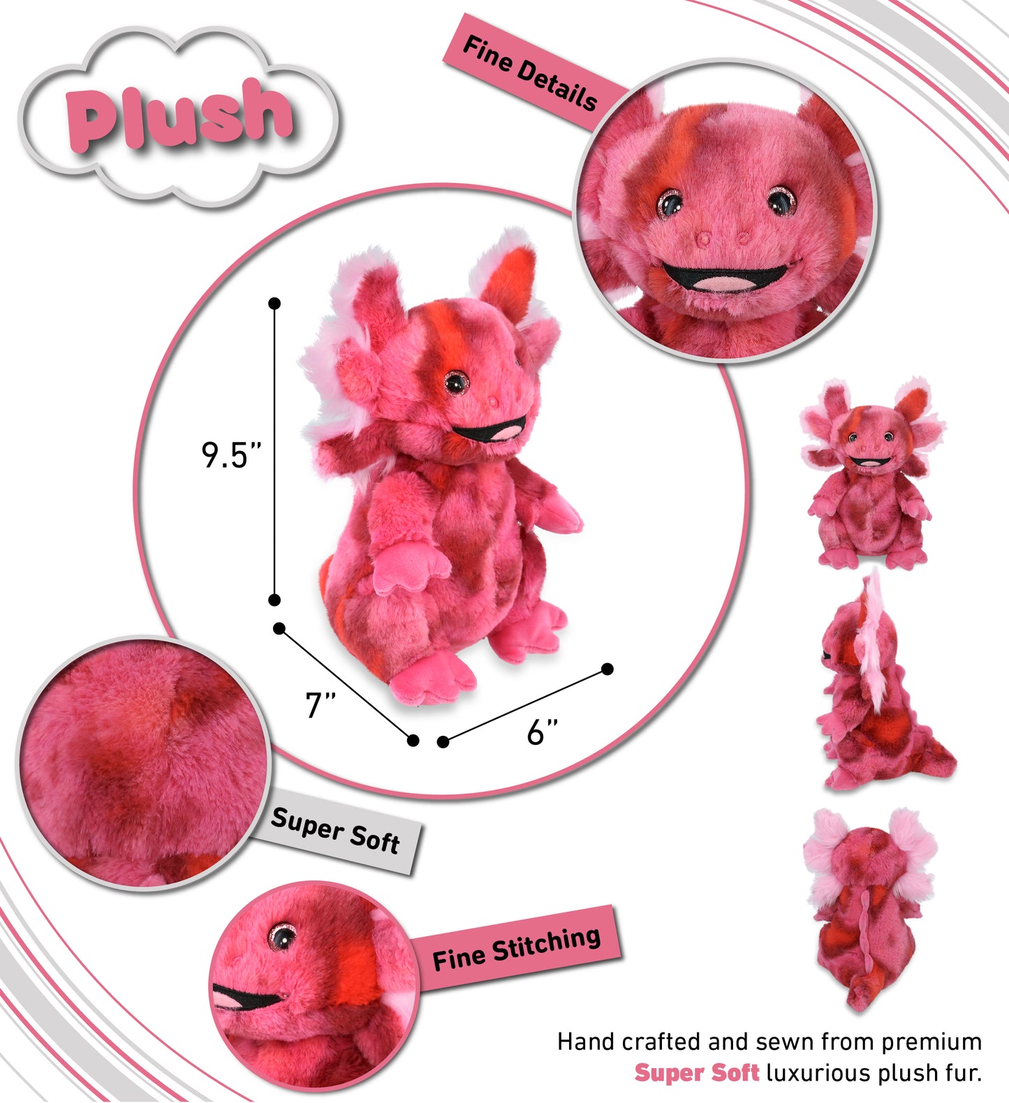 SUPER-SOFT PLUSH - AXOLOTL 9.5"