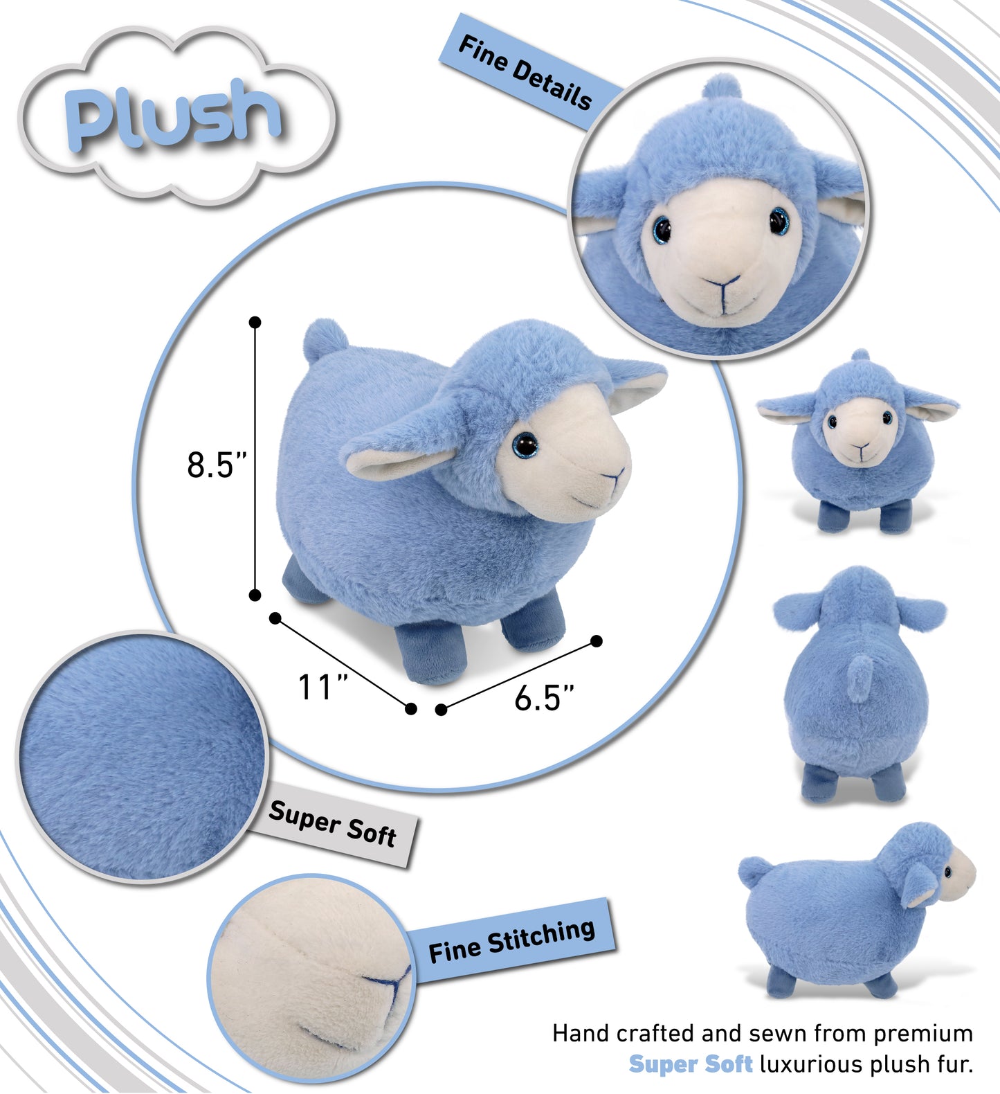 SUPER-SOFT PLUSH - BABY BLUE SHEEP 11"