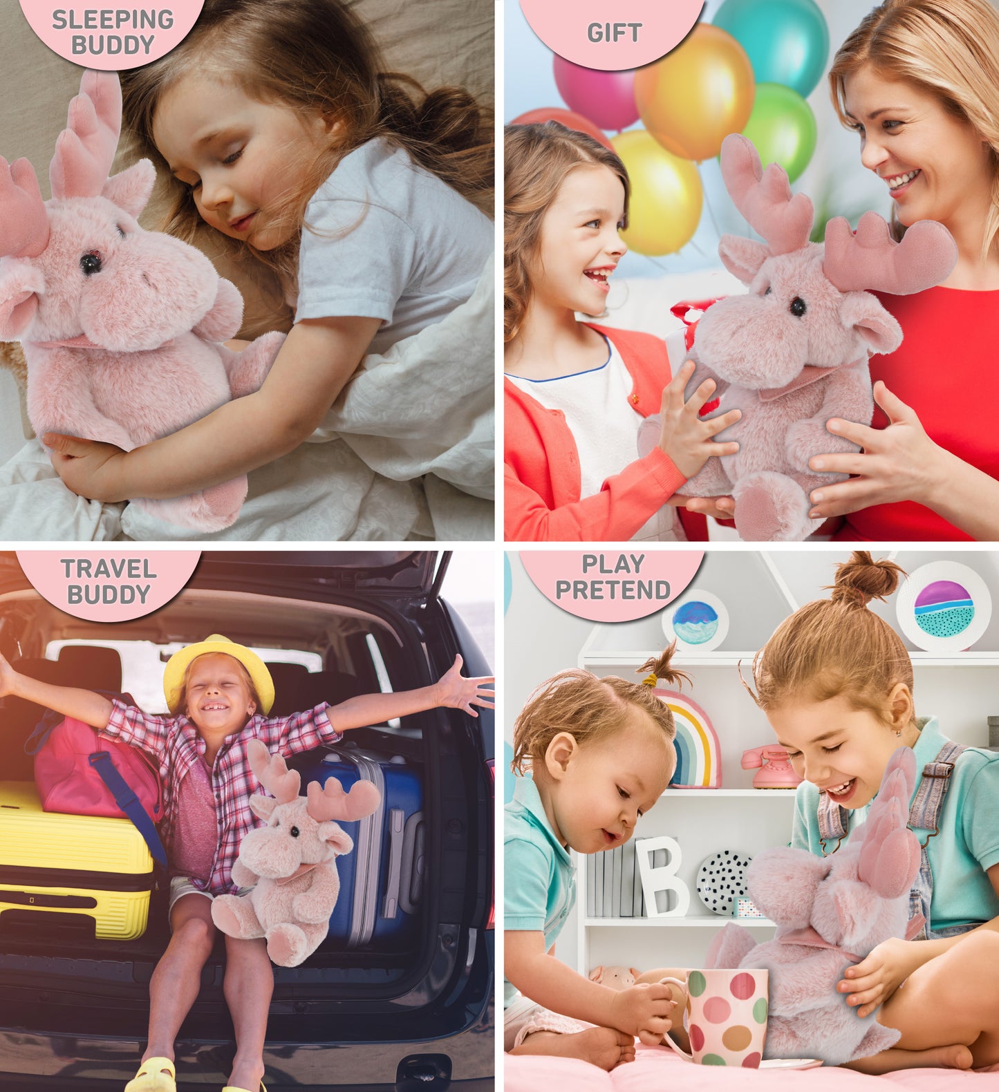 SUPER-SOFT PLUSH - BABY PINK MOOSE 8.5"