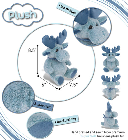 SUPER-SOFT PLUSH - BABY BLUE MOOSE 8.5"