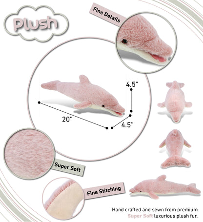 SUPER-SOFT PLUSH - BABY PINK DOLPHIN 20"