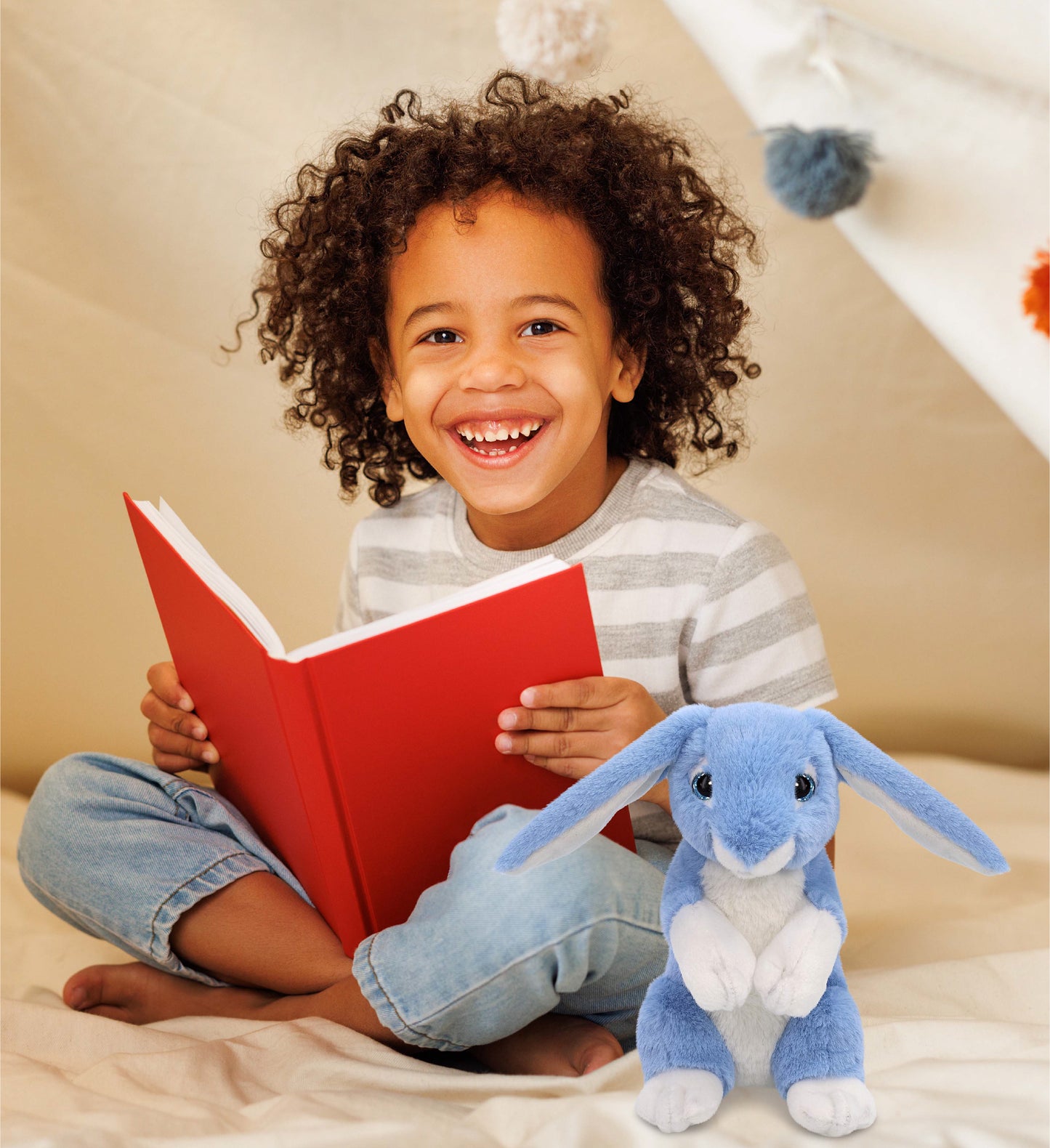 SUPER-SOFT PLUSH - BABY BLUE RABBIT 8"