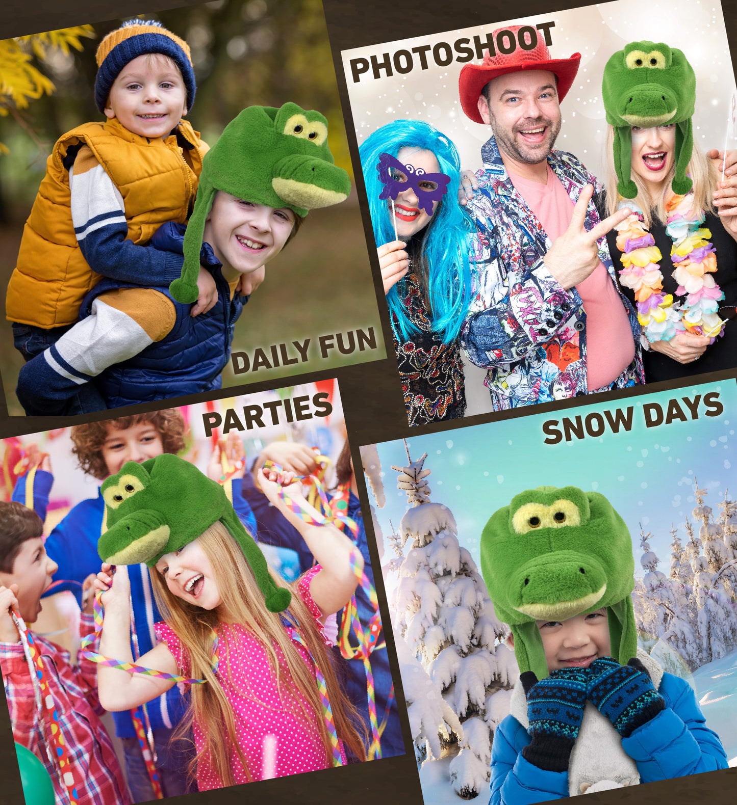 SUPER-SOFT PLUSH HAT - GREEN ALLIGATOR