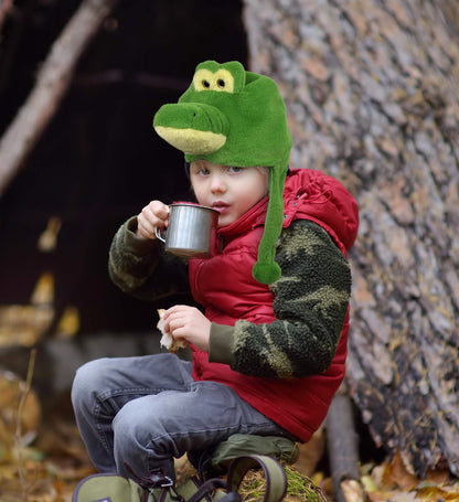 SUPER-SOFT PLUSH HAT - GREEN ALLIGATOR