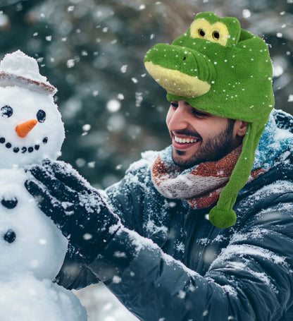 SUPER-SOFT PLUSH HAT - GREEN ALLIGATOR