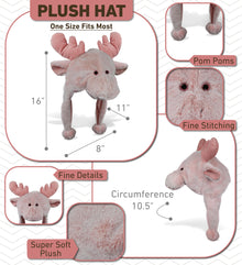 SUPER-SOFT PLUSH HAT - PINK MOOSE