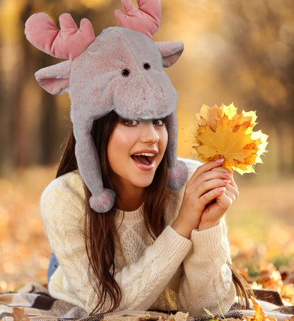 SUPER-SOFT PLUSH HAT - PINK MOOSE
