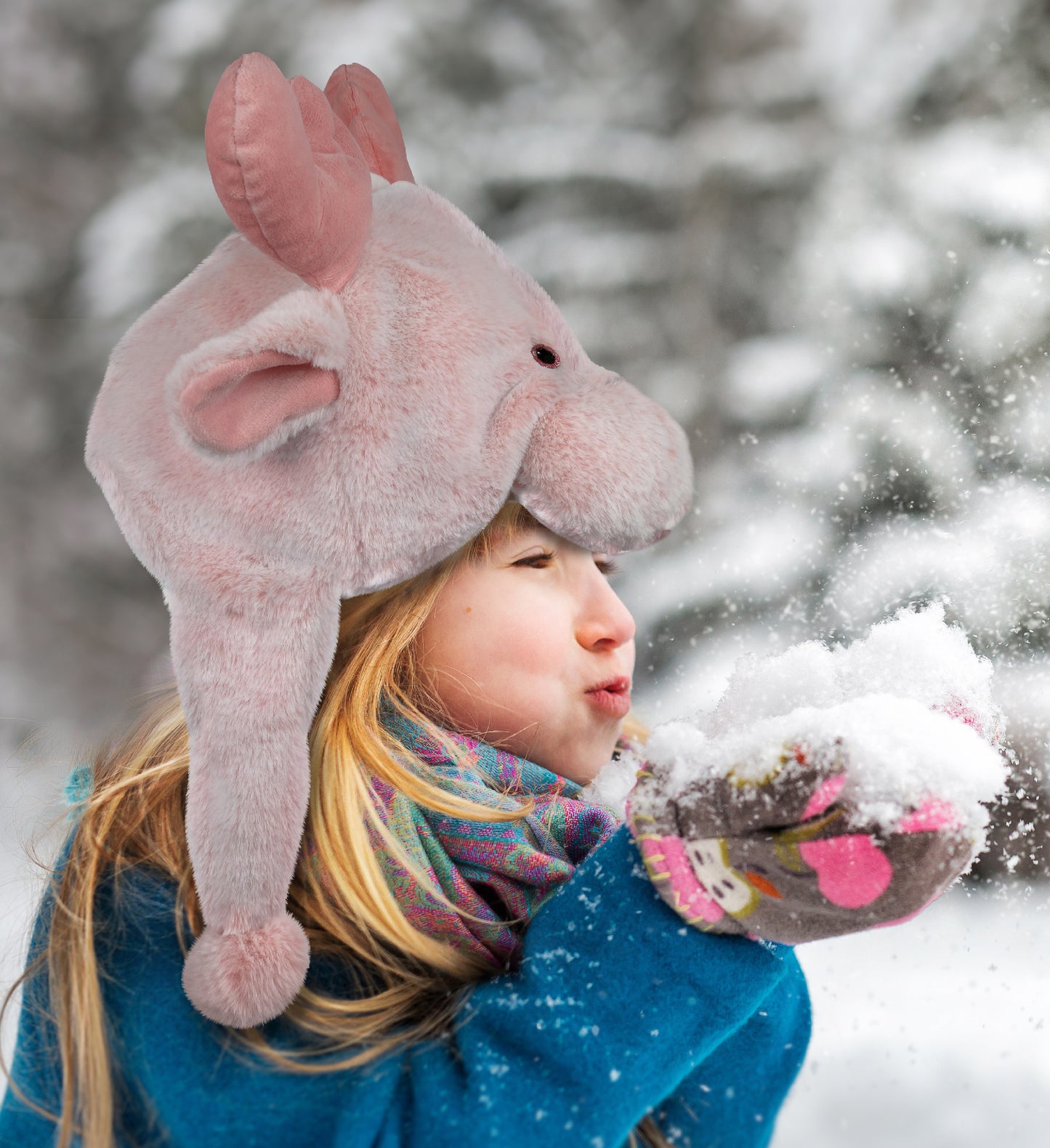 SUPER-SOFT PLUSH HAT - PINK MOOSE