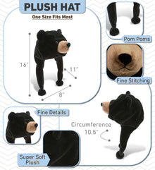 SUPER-SOFT PLUSH HAT - BLACK BEAR