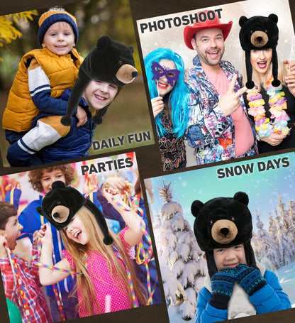 SUPER-SOFT PLUSH HAT - BLACK BEAR