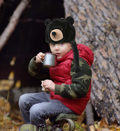 SUPER-SOFT PLUSH HAT - BLACK BEAR