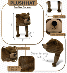 SUPER-SOFT PLUSH HAT - BROWN BEAR