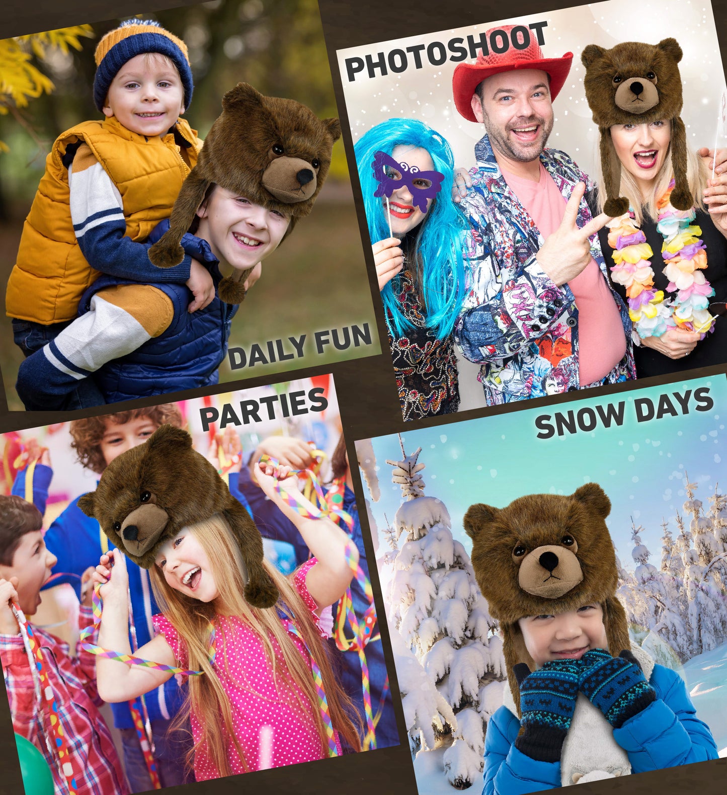 SUPER-SOFT PLUSH HAT - BROWN BEAR