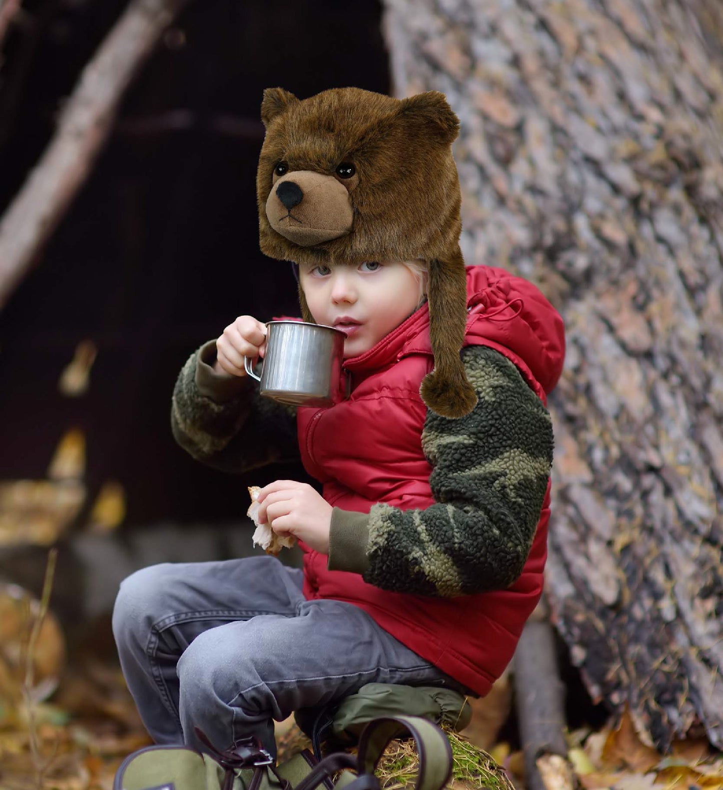 SUPER-SOFT PLUSH HAT - BROWN BEAR