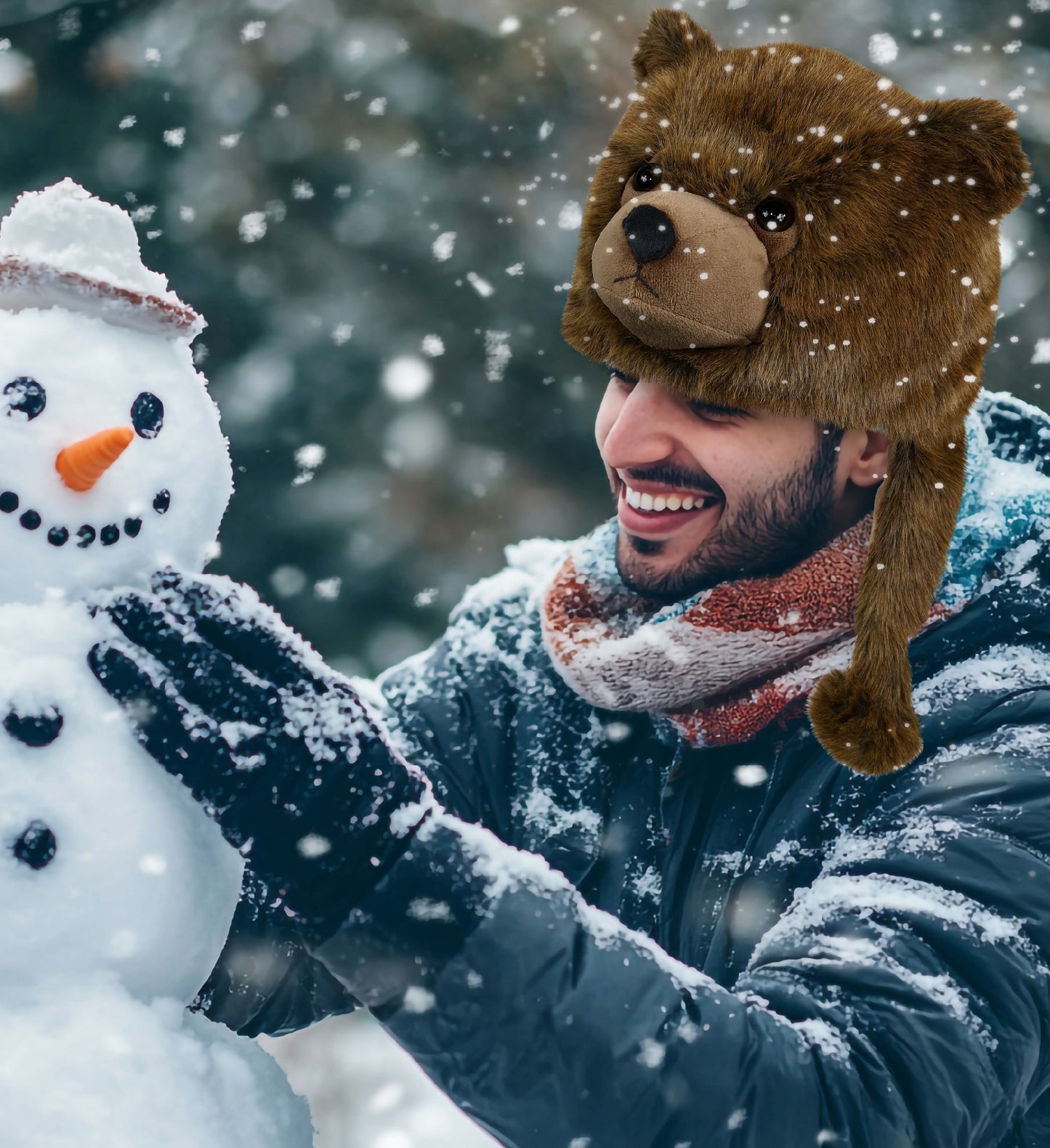 SUPER-SOFT PLUSH HAT - BROWN BEAR