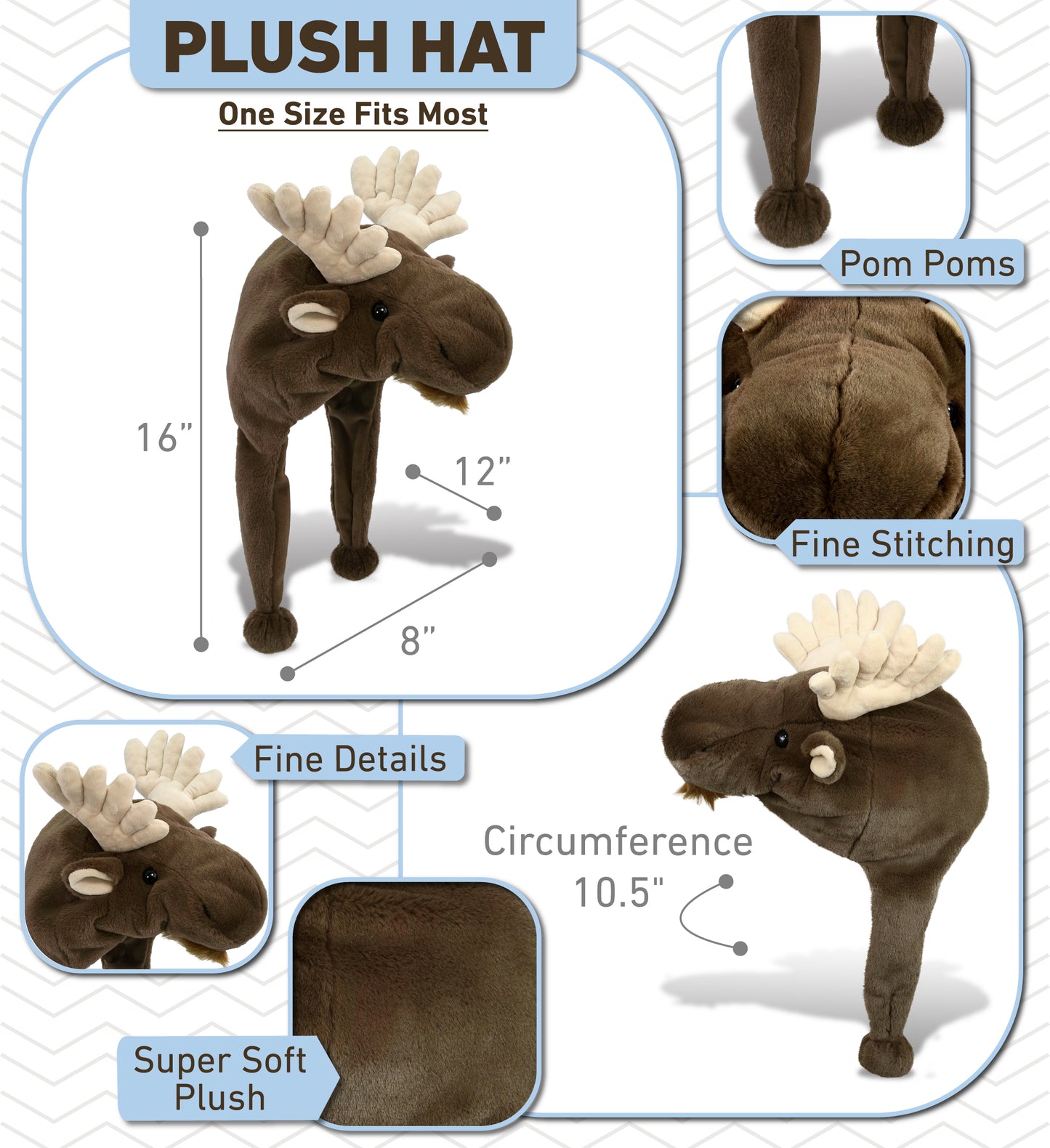 SUPER-SOFT PLUSH HAT - MOOSE