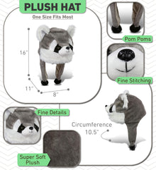 SUPER-SOFT PLUSH HAT - RACCOON