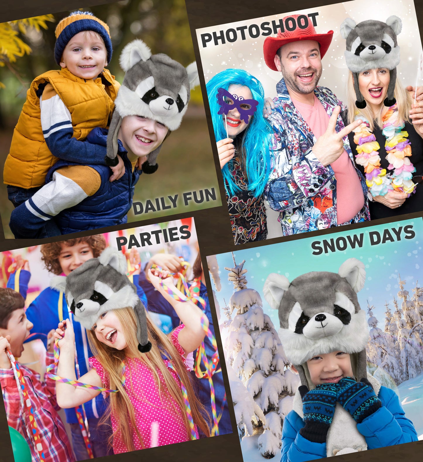 SUPER-SOFT PLUSH HAT - RACCOON