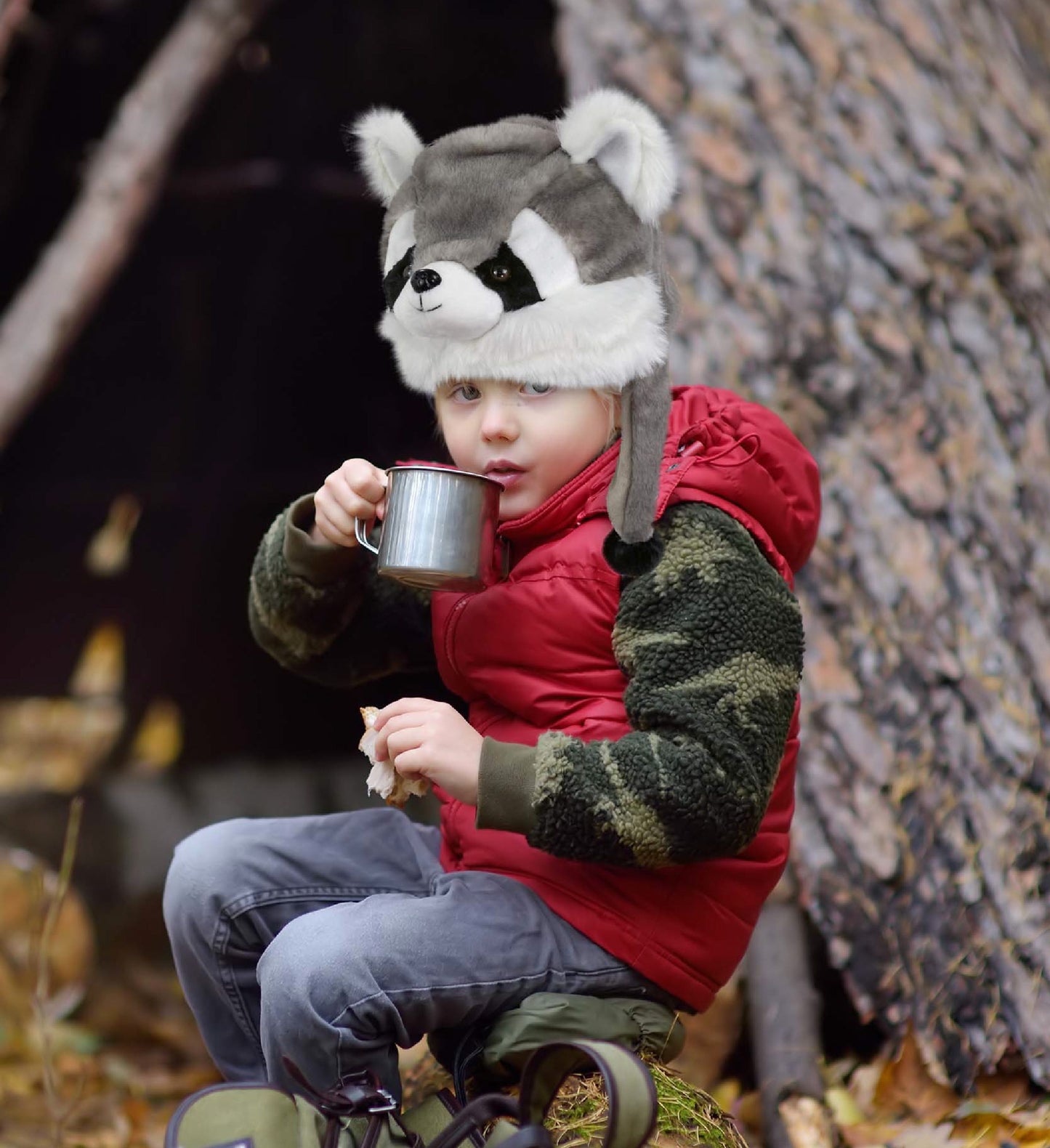 SUPER-SOFT PLUSH HAT - RACCOON