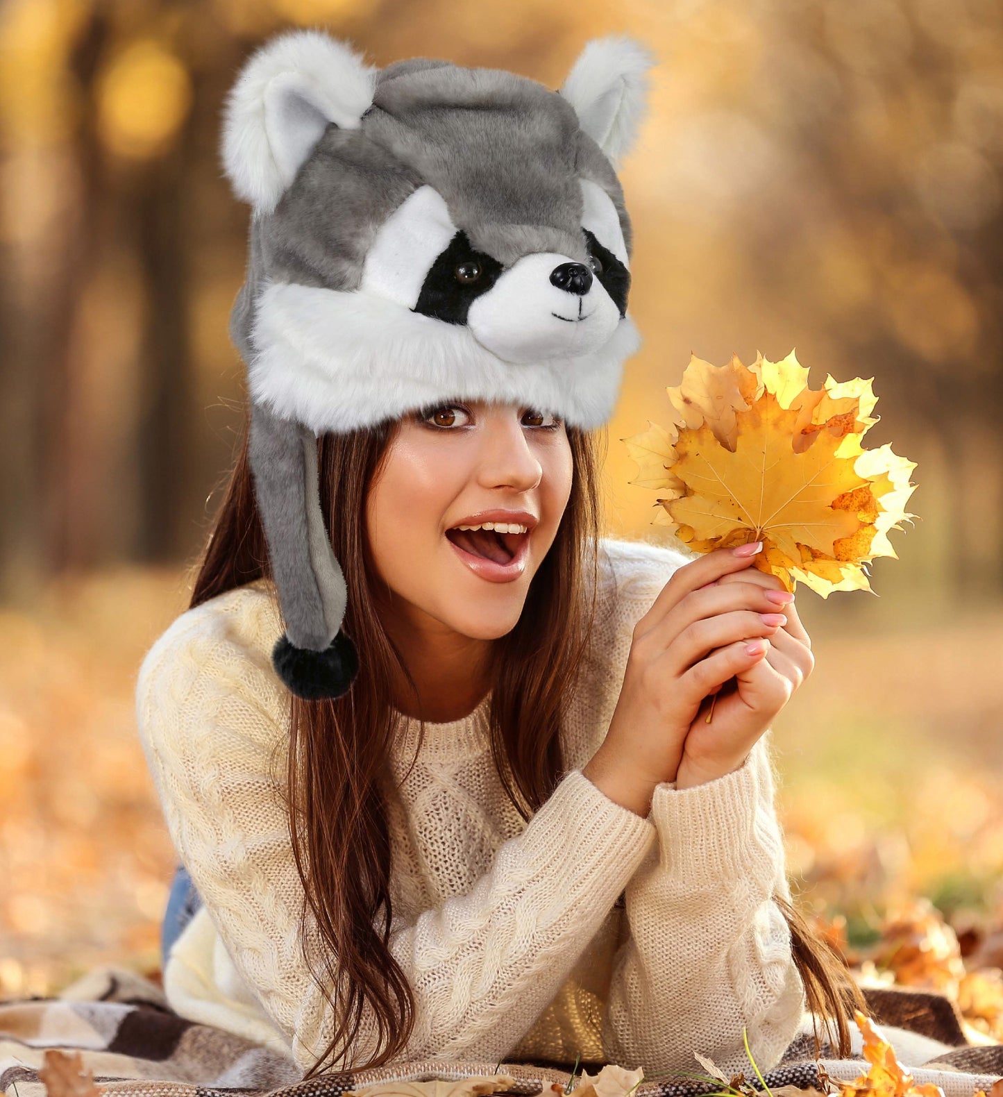 SUPER-SOFT PLUSH HAT - RACCOON