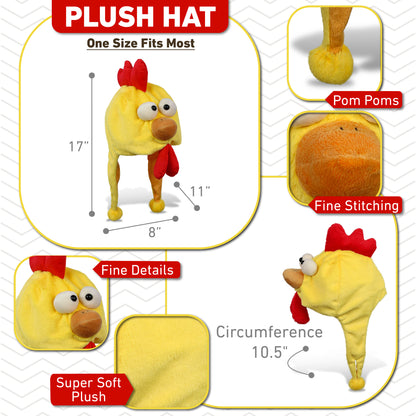 SUPER-SOFT PLUSH HAT - YELLOW ROOSTER
