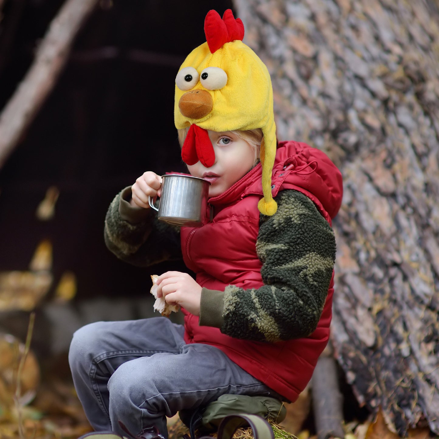 SUPER-SOFT PLUSH HAT - YELLOW ROOSTER