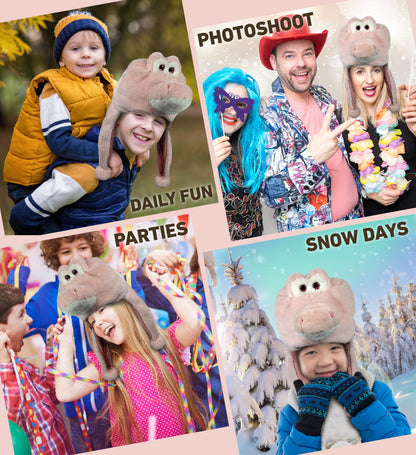 SUPER-SOFT PLUSH HAT - PINK ALLIGATOR