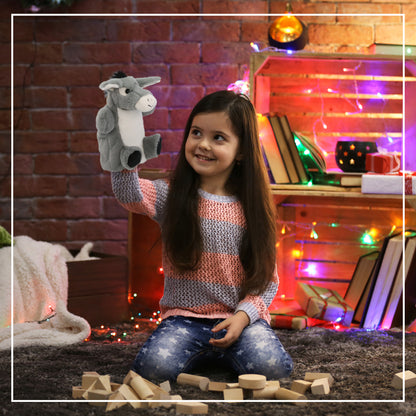SUPER SOFT PLUSH HAND PUPPET - DONKEY