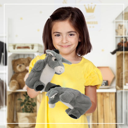 SUPER SOFT PLUSH HAND PUPPET - DONKEY