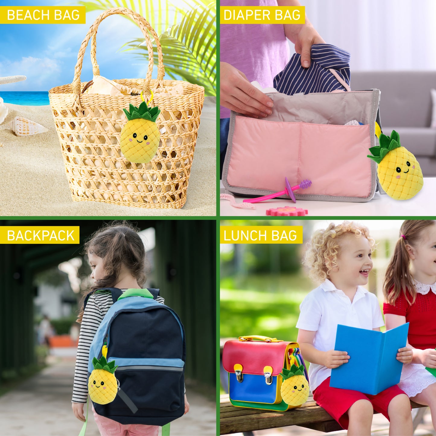 SNUG-MOOSHIES PLUSH CLIPS - PINEAPPLE