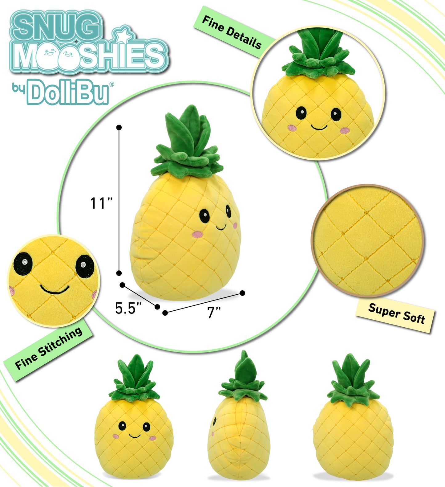 SNUG-MOOSHIES PLUSH - PINEAPPLE 11"