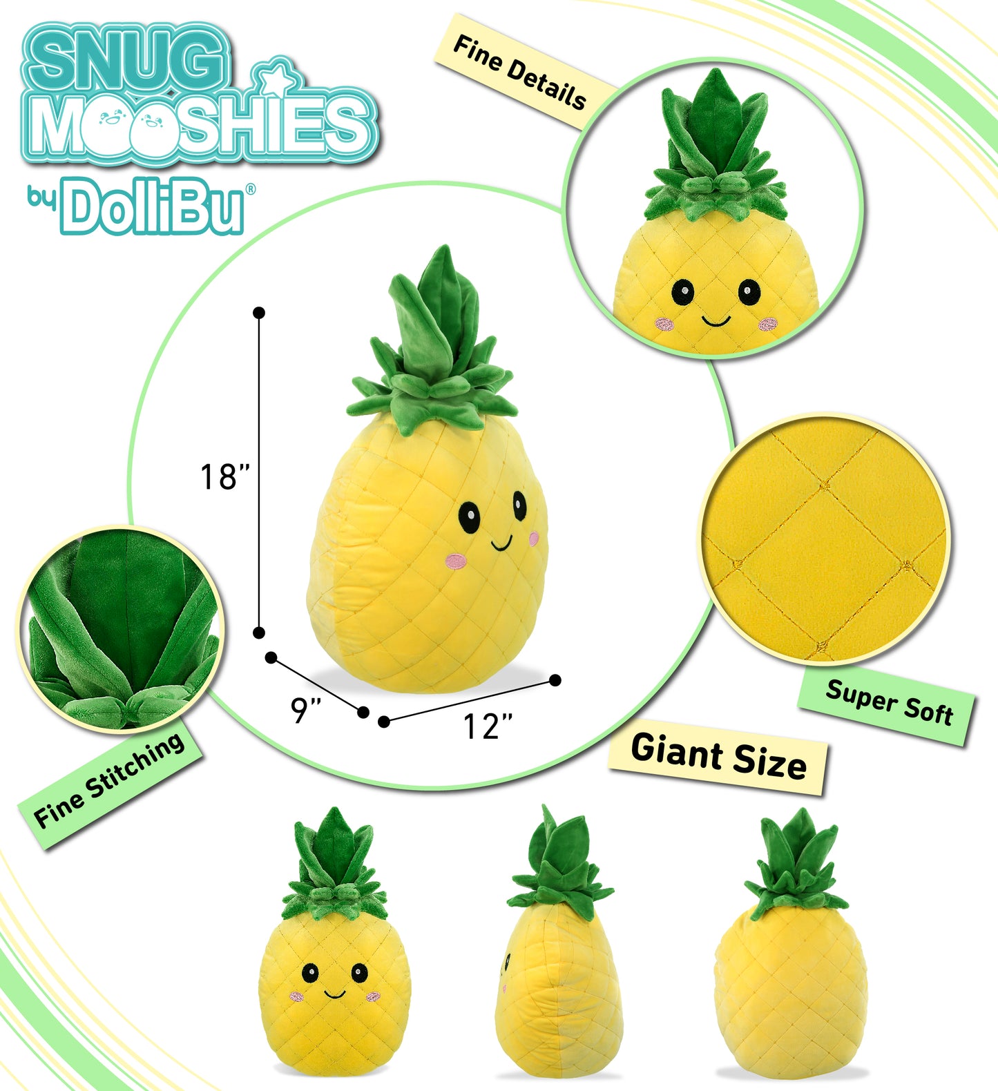 SNUG-MOOSHIES PLUSH - PINEAPPLE 18"