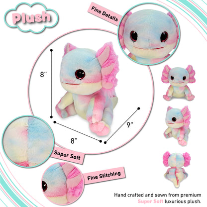 PLUSH - RAINBOW AXOLOTL 8"