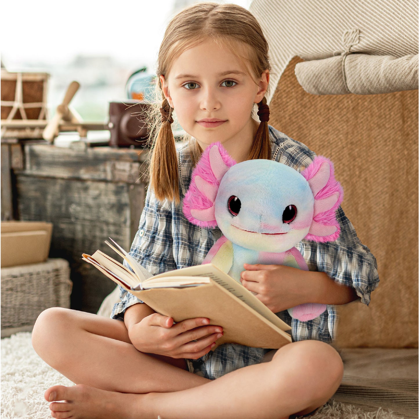 PLUSH - RAINBOW AXOLOTL 8"