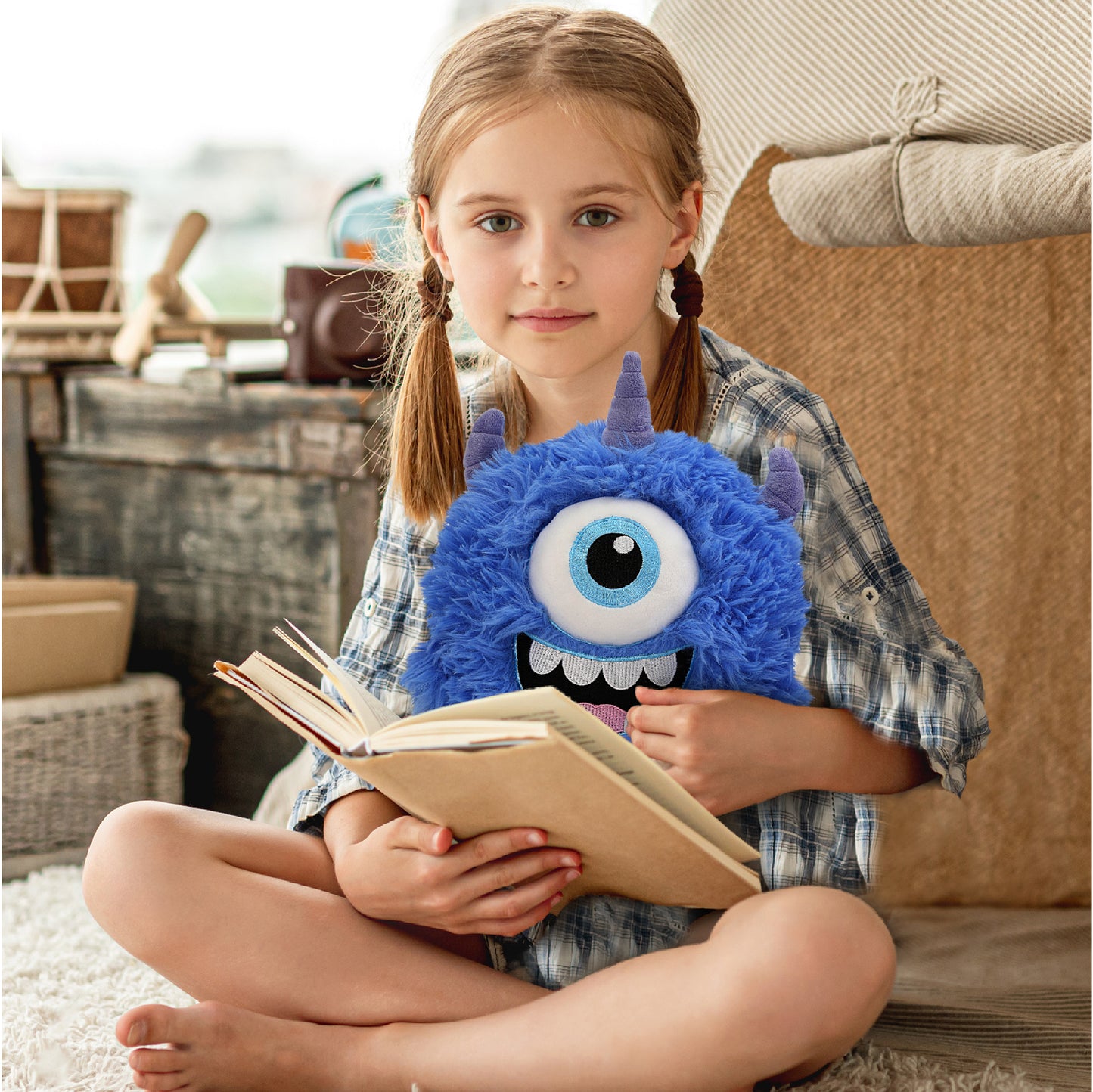 FUZZY PLUSH - BLUE MONSTER 8.5"