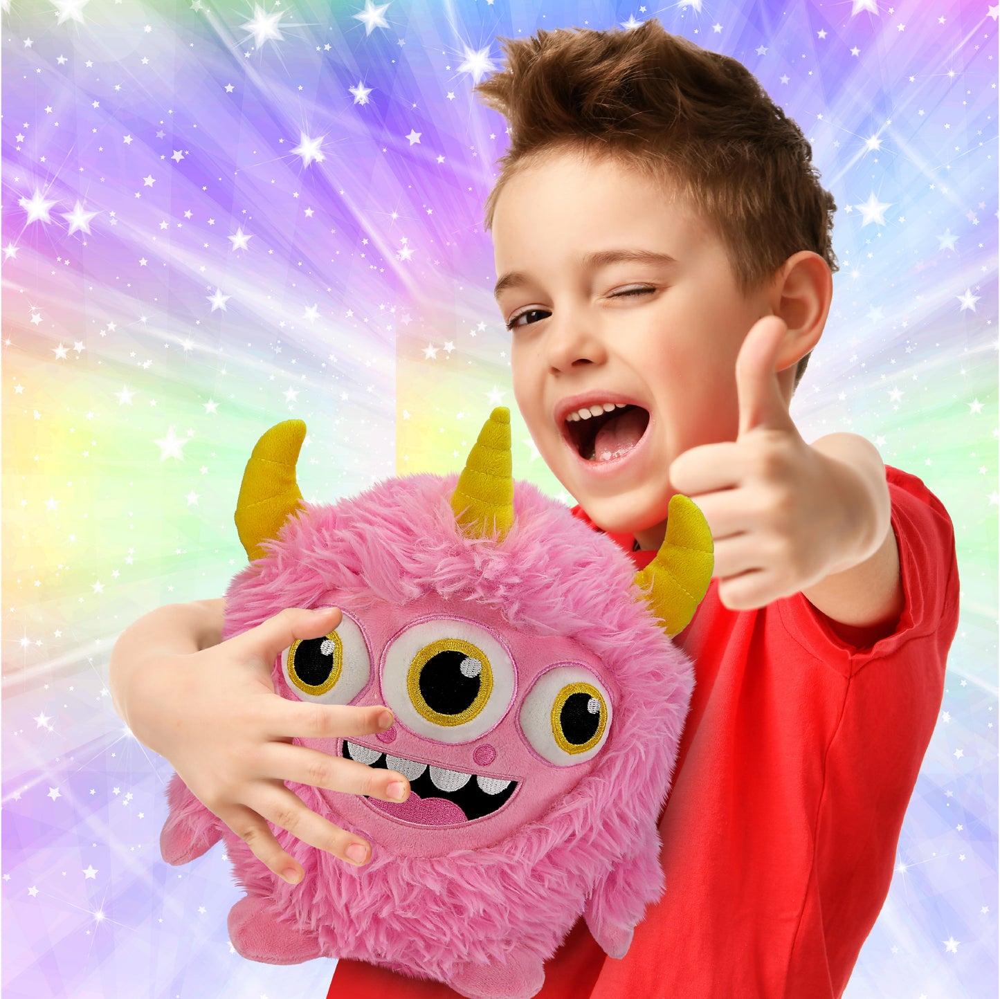 FUZZY PLUSH - PINK MONSTER 8.5"