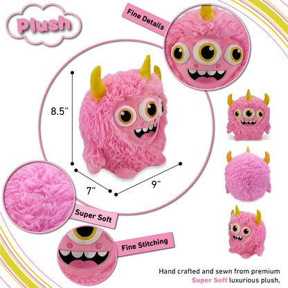 FUZZY PLUSH - PINK MONSTER 8.5"