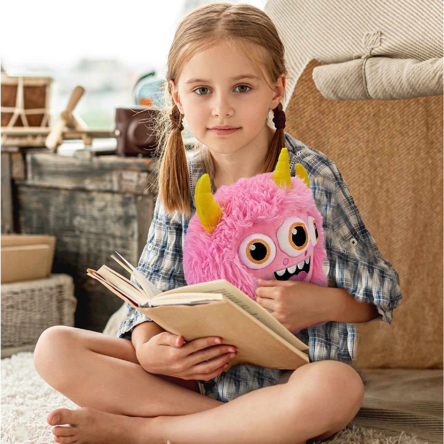 FUZZY PLUSH - PINK MONSTER 8.5"